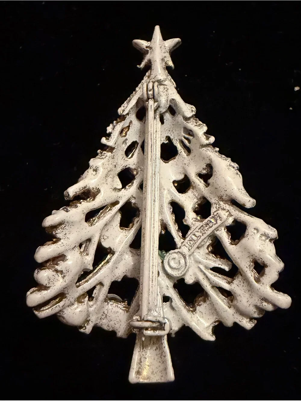 Rare Vintage Hollycraft Rhinestone Christmas Tree Brooch Pin Signed